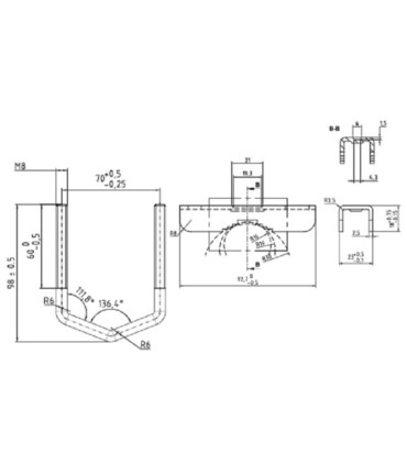 Uchwyt ścienny-balkonowy gięty USBC-38/300-H ocynkowany ogniowo