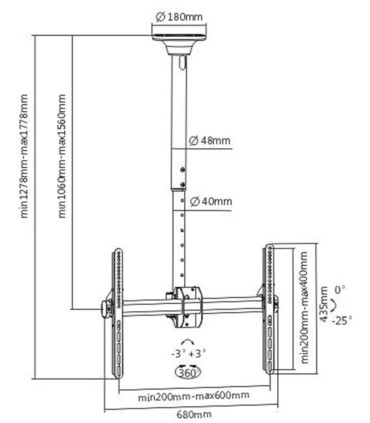 Uchwyt sufitowy Signal PLB-CE946-02L, 37"-70"