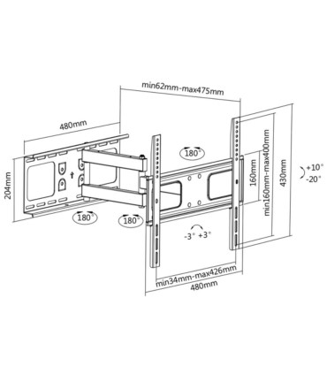 Uchwyt TV LCD/Plazma ścienny, pochylny Signal LPA36-443A