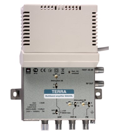 Wzmacniacz budynkowy MA-049L FM-BIII-UHF max 34 dB Terra