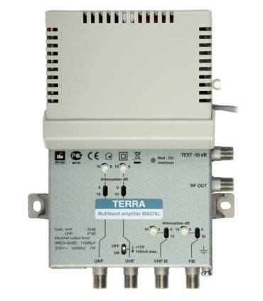 Wzmacniacz budynkowy MA-076L FM-VHFIII-2xUHF Terra
