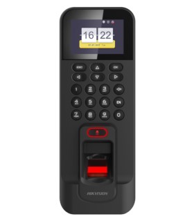 Autonomiczny terminal kontroli dostępu z wyświetlaczem LCD, czytnikiem Mifare i odcisków palców DS-K1T804BMF Hikvision