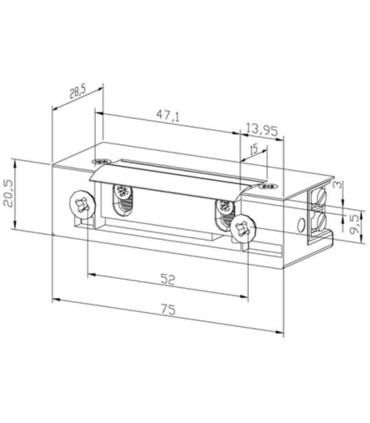 Elektrozaczep rewersyjny, symetryczny S12R HARTTE 12 V/DC BIRA