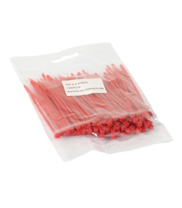 Opaska zaciskowa czerwona 100x2,5mm /opk. 100 szt./