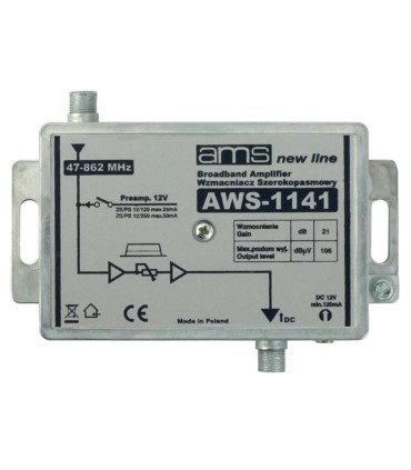 Wzmacniacz antenowy wewnętrzny z zasilaczem AWS-1141 SilverLine