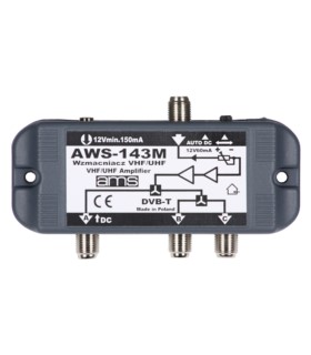 Wzmacniacz antenowy wewnętrzny z zasilaczem AWS-143M