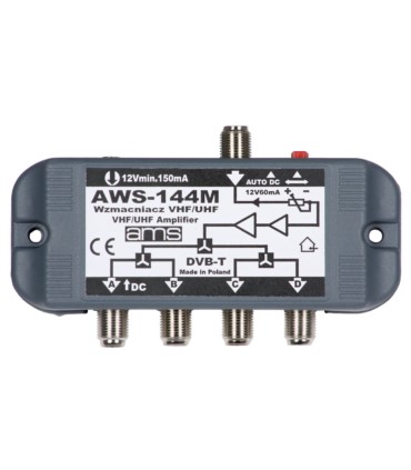 Wzmacniacz antenowy wewnętrzny z zasilaczem AWS-144M