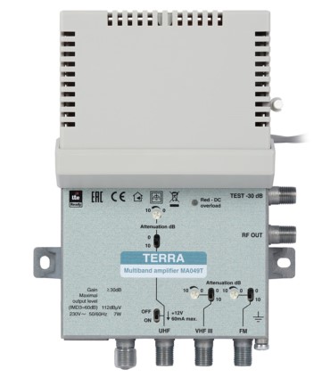 Wzmacniacz budynkowy MA-049T FM-VHF-UHF max 34 dB TERRA