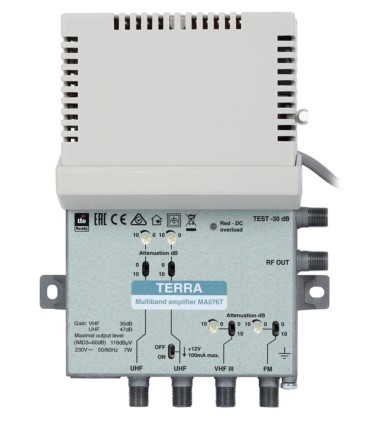 Wzmacniacz budynkowy MA-076T FM-VHF-2xUHF TERRA