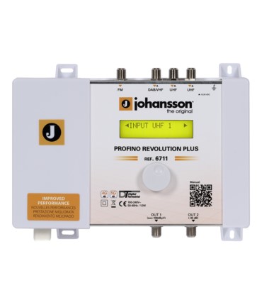 Wzmacniacz kanałowy PROFINO Revolution 6711 FM-DAB/VHF-2xUHF Johansson programowany cyfrowo