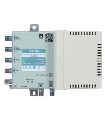 Wzmacniacz kanałowy PA420T FM+UHF+2xVHF/UHF TERRA z AGC programowany cyfrowo