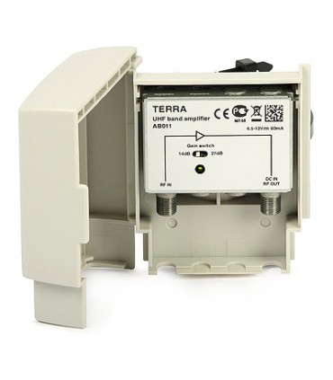 Wzmacniacz masztowy DVB-T UHF AB011 Terra (27 dB DC 5 V/12 V)