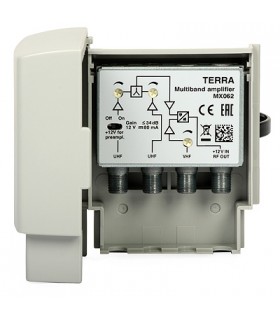 Wzmacniacz masztowy MX-062 - FM+VHF & 2xUHF 30/34dB TERRA