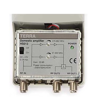Wzmacniacz HS-013 (12 V) Terra VHF/UHF 1 we/2 wy