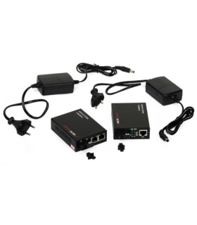 Media konwerter ULTIMODE M-407M-2 - 1 włókno jednomodowe do 40km + switch [2 szt.]