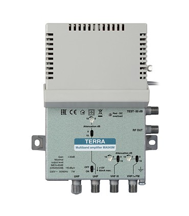 Wzmacniacz budynkowy MA045M VHFI+FM/VHFIII/UHF TERRA