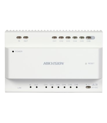 Dystrybutor audio, wideo i zasilania wideodomofonu Hikvision DS-KAD706 2. generacji (system 2-żyłowy)