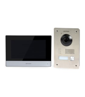DS-KIS703-P Zestaw wideodomofonowy Hikvision 2-Wire (DS-KV8103-IMPE2, DS-KH6320-WTPE2, DS-KAB8103-IMEX, zasilacz)