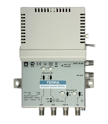Wzmacniacz budynkowy MA-076L FM-VHFIII-2xUHF Terra