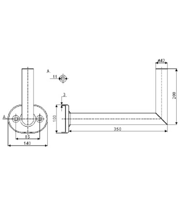 Uchwyt balkonowy pionowy BLV-350 ocynkowany
