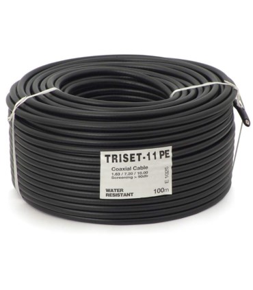 Przewód koncentryczny 75 Om TRISET-11 PE+żel Fca klasa A 1,63/7,2/10,2 100 dB [100m]