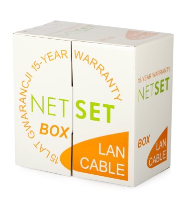 Przewód NETSET BOX U/UTP 5e żelowany, czarny skrętka zewnętrzna [305m]