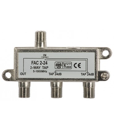 Odgałęźnik TV 2-krotny FAC-2-24 dB (5-1000MHz)