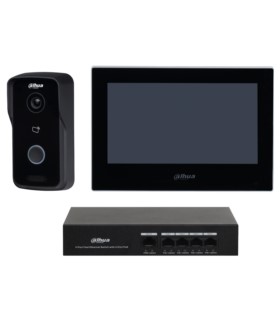 Zestaw wideodomofonowy Dahua KTP03 (stacja VTO2111D-P-S2, monitor VTH2621G-P, switch PFS3006-4ET-36)