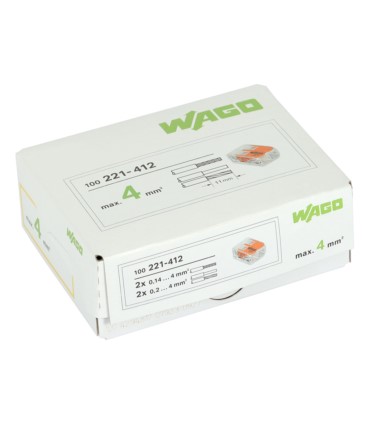 Złącze WAGO 221-412 COMPACT max. 4 mm2 2-przewodowe /100 sztuk/