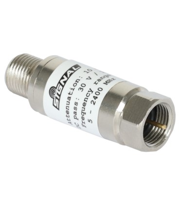 Tłumik stały RTV/SAT 10 dB 5-2400 MHz z przejściem DC