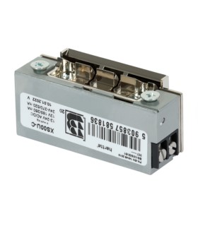 Elektrozaczep XS00U-C HARTTE wąski, niskoprądowy z wyślizgiem, do pracy ciągłej 12-24V AC/DC BIRA