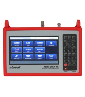 Miernik sygnału DVB-T/T2(HEVC 10 bit)/C/J.83B/ISDB-T oraz DVB-S/S2 AS07STCA-4K z analizatorem widma i certyfikatem kalibracji