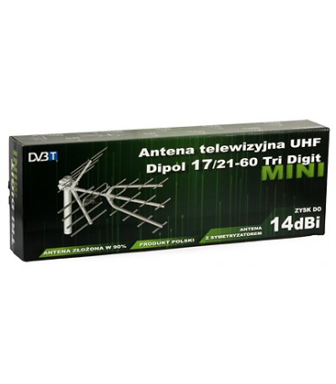 Antena telewizyjna Dipol 17/21-48 Tri Digit MINI DVB-T/T2 UHF