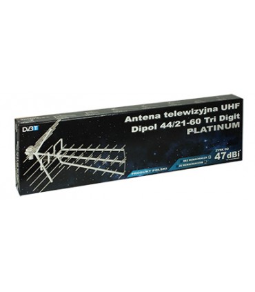 Antena telewizyjna UHF Dipol 44/21-48 Tri Digit DVB-T/T2 UHF ze wzmacniaczem LNA177-5G i filtrem LTE 5G