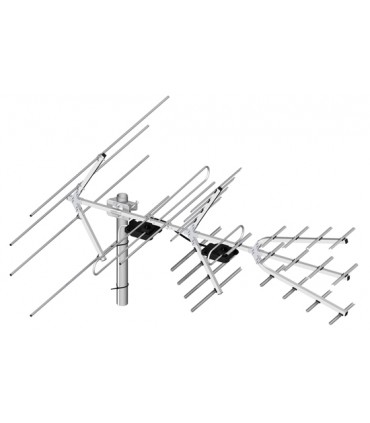 Profesjonalny zestaw antenowy z polaryzacją H/V Dipol 28/5-12/21-48 DVB-T/T2 ze wzmacniaczem LNA169 i filtrem LTE 5G